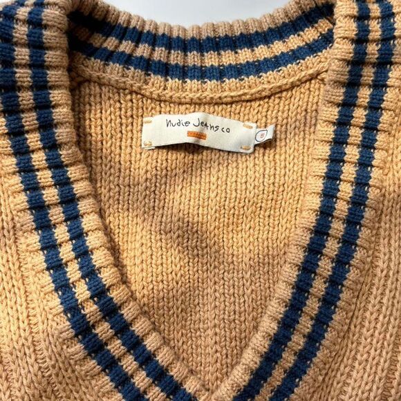 Nudie Jeans Co. beige Stoffe V-neck sweater - Picture 5 of 8
